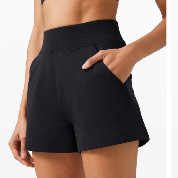 Lululemon LA Sweat Short Black Speckled size 12 - Picture 1 of 6